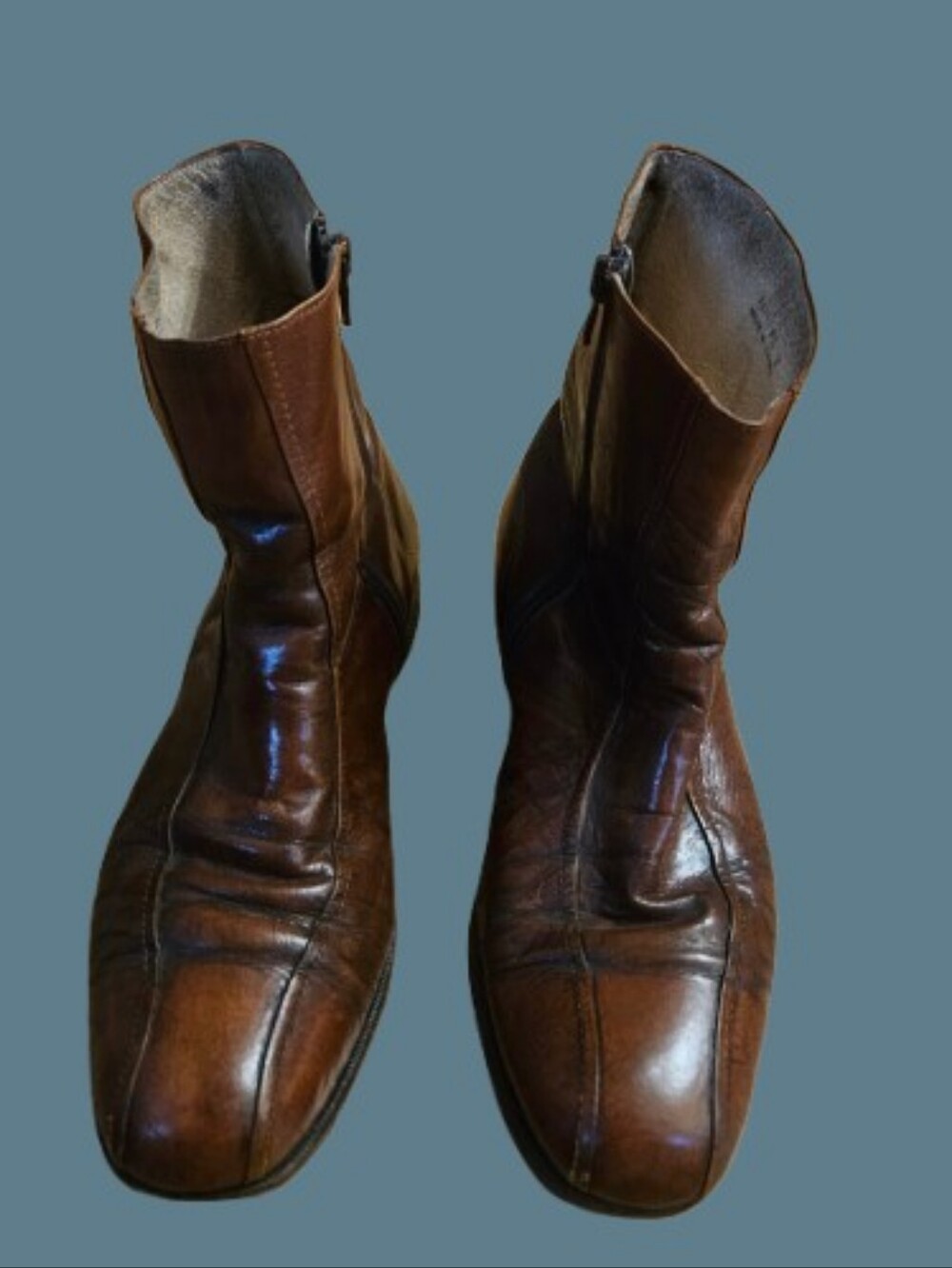 *Florsheim Vintage Duke Bike Toe Zipper Boots in Cognac